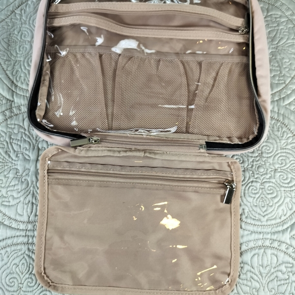 2/$30 Nishel Petal Pastel Pink Hanging Travel Toiletry Cosmetic Bag Organizer - Picture 9 of 15